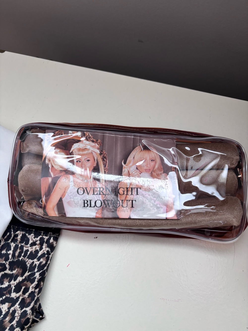 Overnight Blowout Clear Travel Hair Roller Kit - Brown Trim